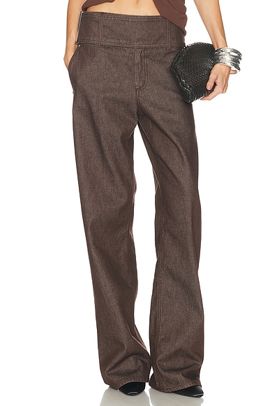 Sportmax Vertice Wide Leg in Dark Brown