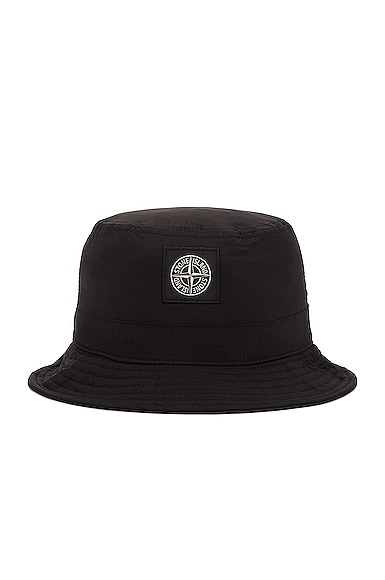 Stone Island Bucket Hat In Black