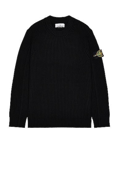 Stone Island Crewneck Knit Sweater in Black