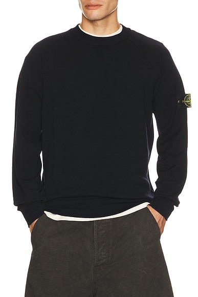 Stone Island Crew Neck in Navy Blue