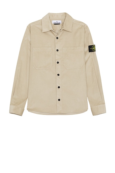 Stone Island Micro Cord Overshirt in Desert