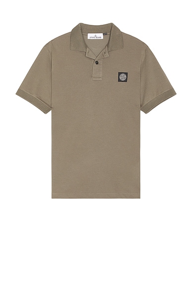 Stone Island Short Sleeve Polo in Walnut