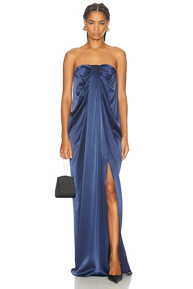 SEV Kris Strapless Dress in Blue