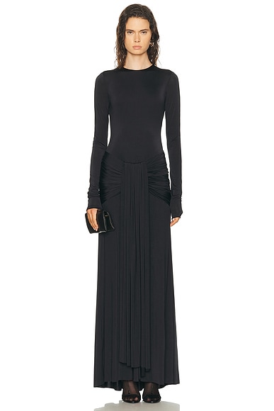 SEV Knotted Knit Dress in Black