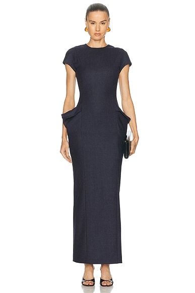SEV Tailored Sculptured Dress in Dark Denim