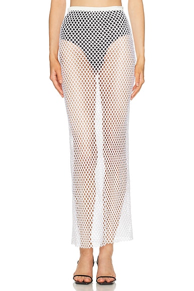 SEV Sequin Mesh Skirt in Ivory