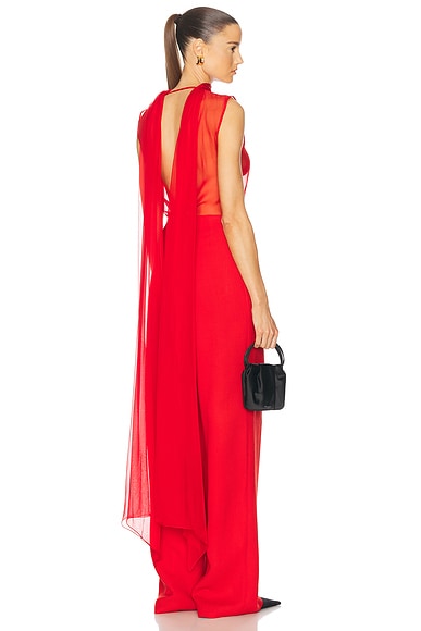 SEV Open Back Top in Red