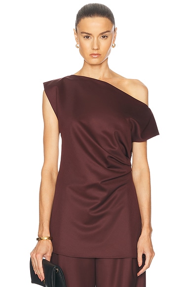 SEV Draped Top in Burgundy