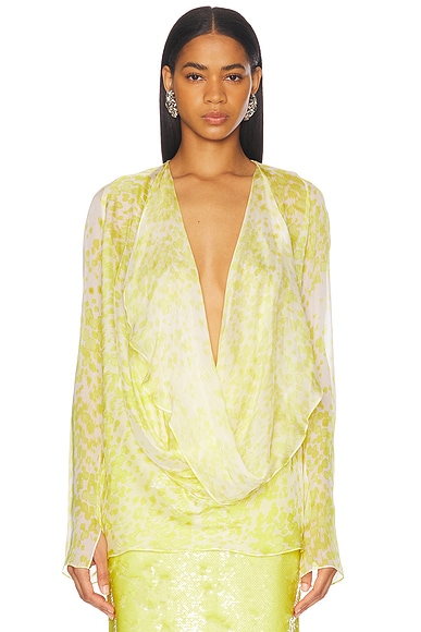 Long Sleeve Draped Blouse