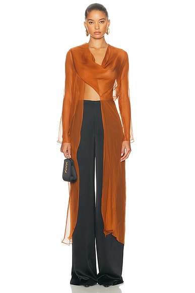 SEV Long Sleeve Draped in Caramel