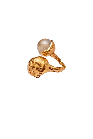 Simuero Guinda Ring in Yellow Gold & Clear Glass