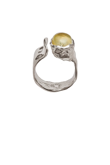 Simuero Uva Ring in Silver & Green Prehnite
