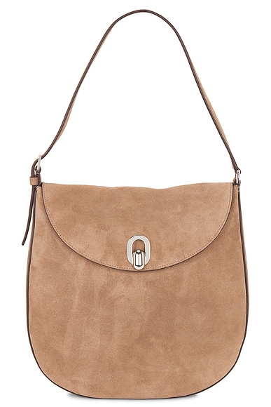 Savette Large Tondo Hobo Bag in Taupe