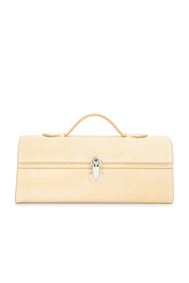 Savette Slim Symmetry Pochette Bag in Flax