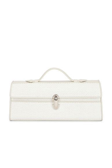 Savette Slim Symmetry Pochette Bag in Ivory