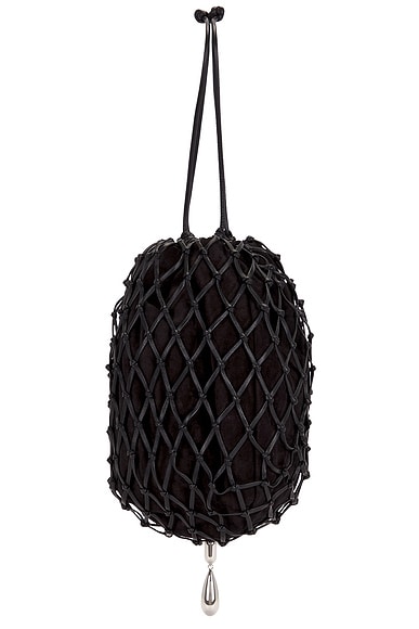 Savette Macrame Pouch Bag in Black