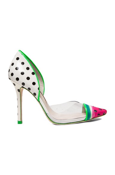 Sophia Webster Jessica Watermelon Patent Leather Heels in Black & White ...