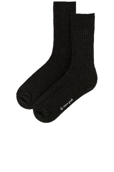 Shop Snow Peak Recycled Cotton Socks In Black
