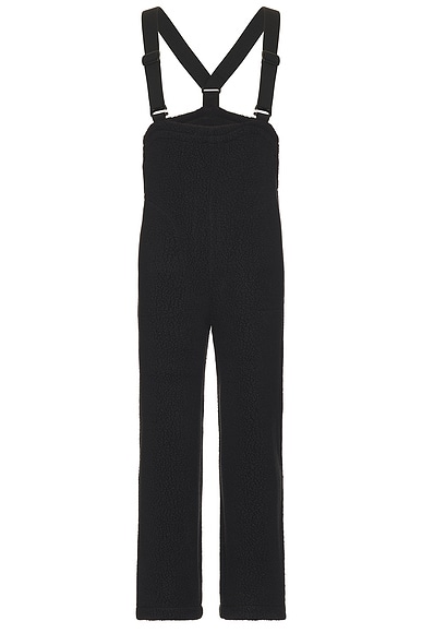 Snow Peak Thermal Boa Fleece Overalls in Black | FWRD