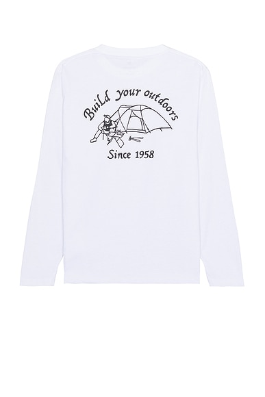 Shop Snow Peak Camping Club Long Sleeve T-shirt In White