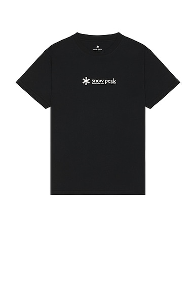 Snow Peak Soft Cotton Logo Short Sleeve T-Shirt in Black