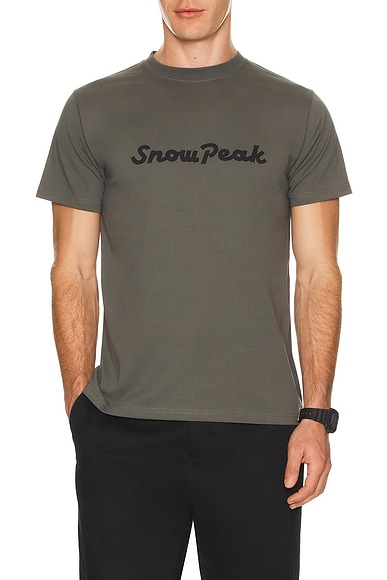 Snow Peak Snow Peak Typography T-Shirt in Grey