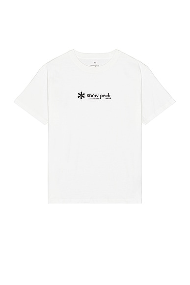 Shop Snow Peak Soft Cotton Logo Short Sleeve T-shirt In White