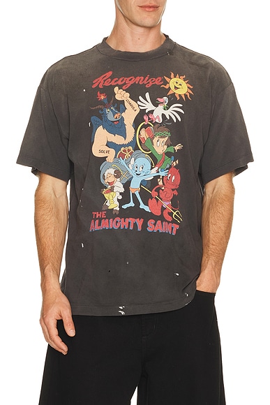 SAINT Mxxxxxx Almithy Saint Short Sleeve Tee in Black