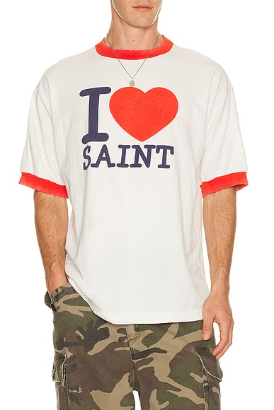 SAINT Mxxxxxx I Love Saint Short Sleeve Tee in White