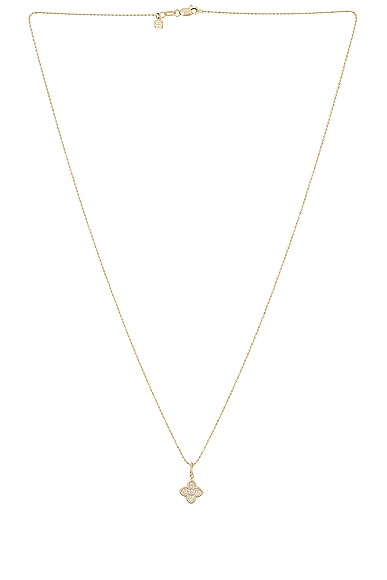 Sydney Evan Mini Bezel Moroccan Charm Necklace In Gold