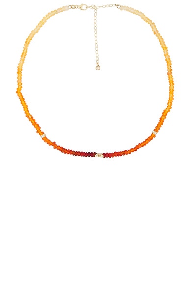 Sydney Evan Butterfly Beaded Necklace in Yellow Gold & Fire Opal Bead