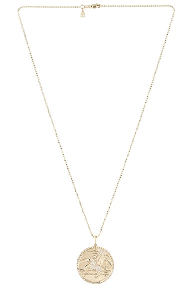 Sydney Evan Horse Coin Charm Necklace in Yellow Gold & Diamond