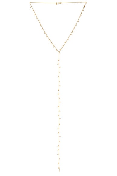 Sydney Evan Small Pave Fringe Y Necklace in Gold