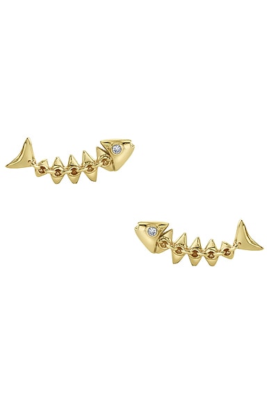 Fishbone Stud Earrings