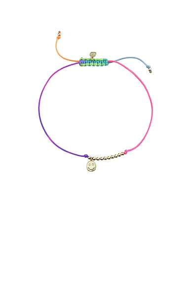 Double Stone Happy Face Cord Bracelet