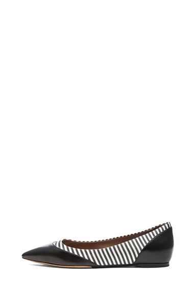 Tabitha Simmons Leith Grossgrain Fabric & Leather Flats in Black ...