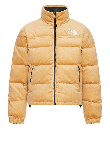 The North Face 92 Reversible Nuptse Jacket in Almond Butter & Tnf Black