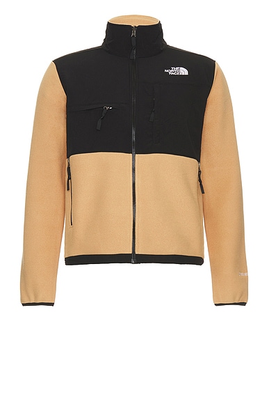 Shop The North Face Denali Jacket In Almond Butter & Tnf Black