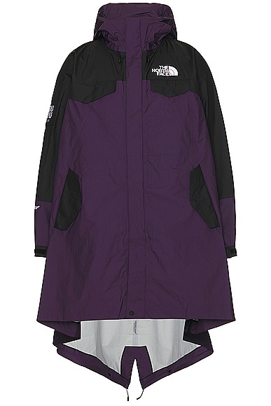 The North Face Soukuu Hike Packable Fishtail Shell Parka in TNF Black & Purple Pennat