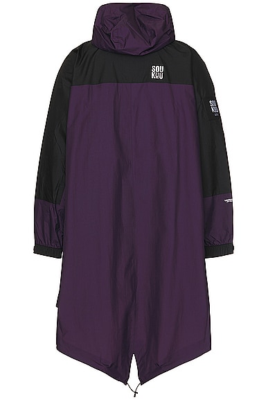 Shop The North Face Soukuu Hike Packable Fishtail Shell Parka In Tnf Black & Purple Pennat