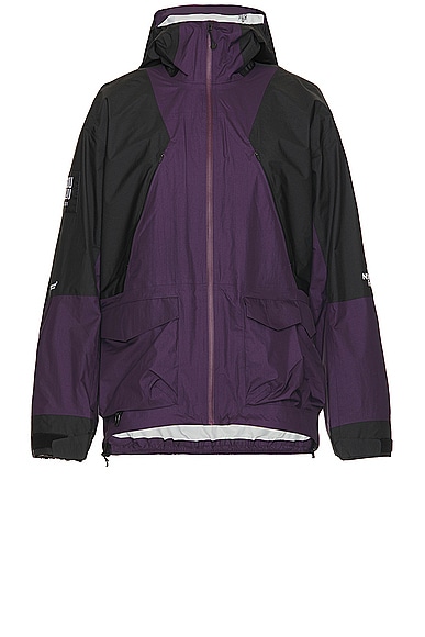 The North Face Soukuu Hike Packable Mountain Light Shell Jacket in TNF Black & Purple Pennat