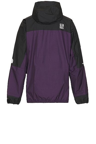 Shop The North Face Soukuu Hike Packable Mountain Light Shell Jacket In Tnf Black & Purple Pennat