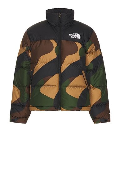 The North Face 1996 Retro Nuptse Jacket in TNF Black Block Camo FWRD
