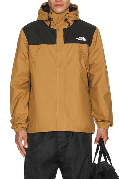 The North Face Antora Jacket in Utility Brown & TNF Black