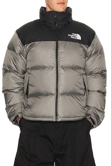 The North Face 1996 Retro Nuptse Jacket in Smoked Pearl & TNF Black