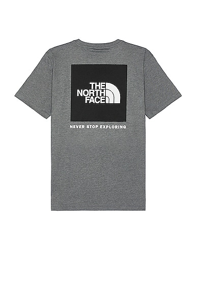 The North Face Box Nse Tee in Tnf Medium Grey Heather & Tnf Black