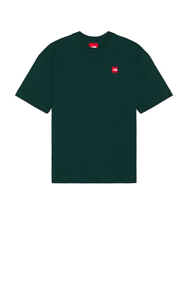 The North Face Red Box Tee in Hunter Green