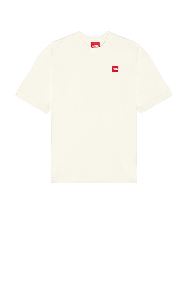 The North Face Red Box Tee in White Dune
