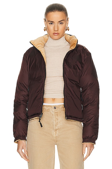 Shop The North Face 92 Reversible Nuptse Jacket In Almond Butter & Coal Brown