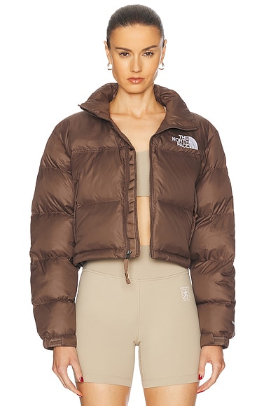 The North Face Nuptse Short Jacket in Smokey Brown | FWRD